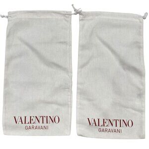 Valentino Garavani Pair Shoe Dust Bags White Drawstring 7” x 13”